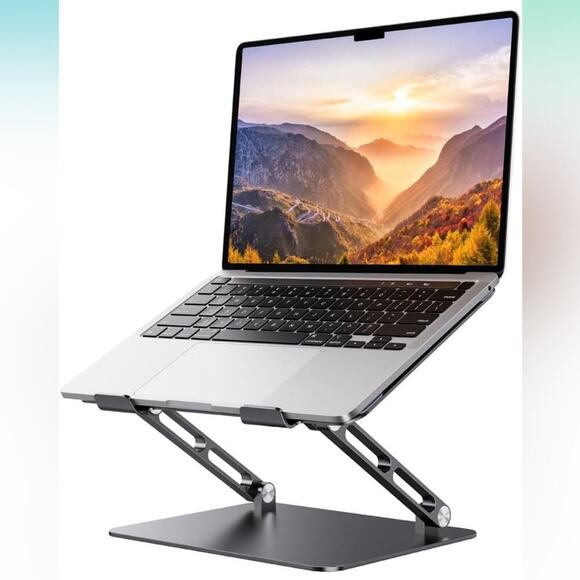 Foldable Aluminum Laptop Stand 10-17.3" Laptops, Height Adjustable Portable NEW - Picture 1 of 7